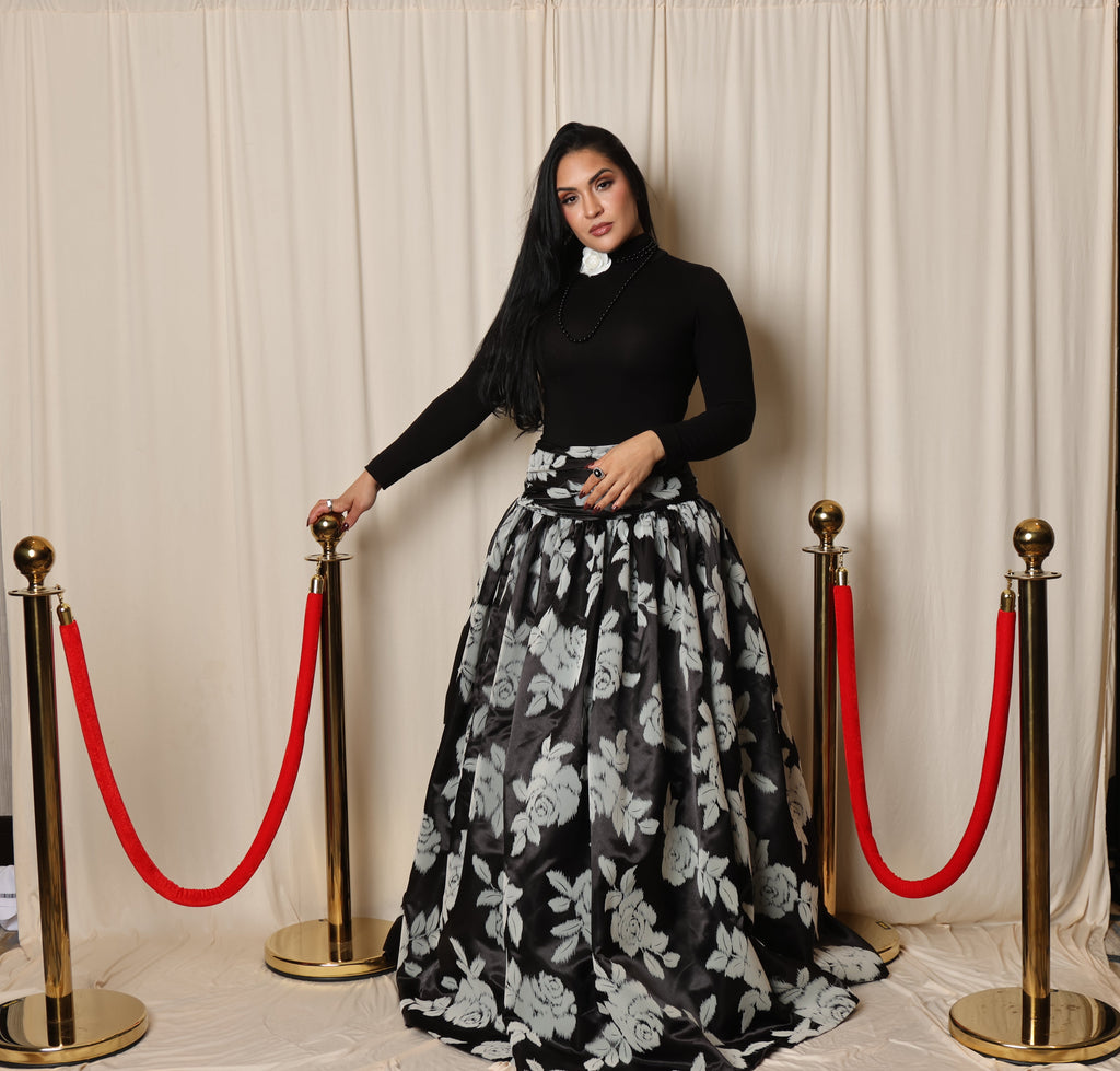 Raquel Caceres wearing a couture lalla bee Skirt