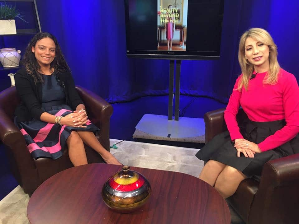 Two women seated during The New You Show interview in June 2017.