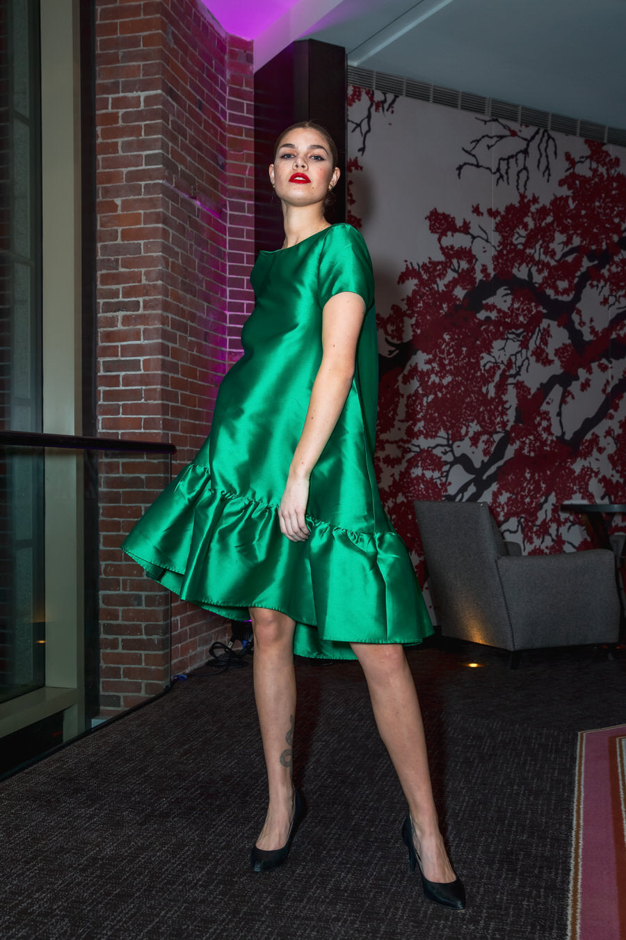 Aida gown from Lalla Bee’s 2022 Liberty Hotel Collection — elegant couture evening dress with classic lines for luxury gatherings.