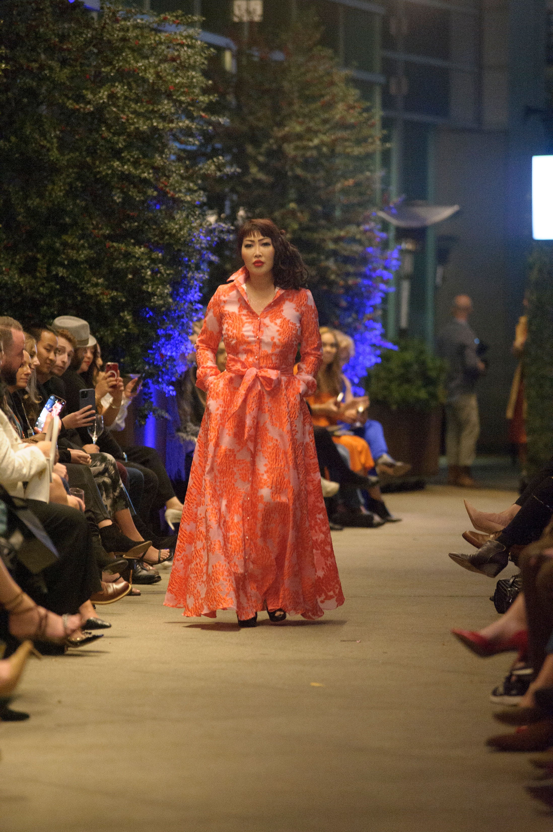 Branches gown from Lalla Bee’s 2023 Collection — nature-inspired couture dress with bold print for statement-making entrances.