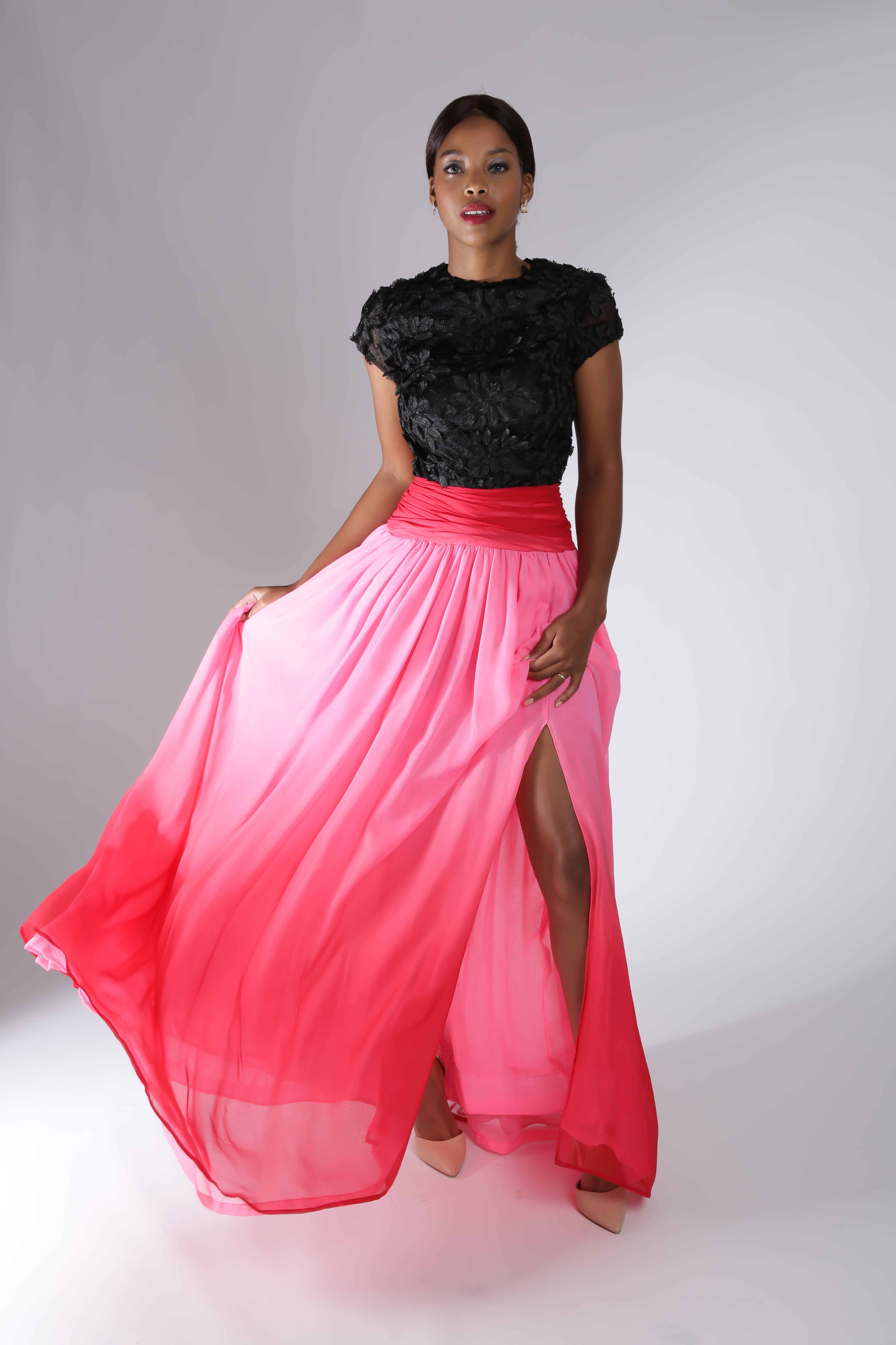 Daring Lace gown from Lalla Bee’s 2020 Collection — intricate lace couture evening dress for timeless, romantic sophistication.