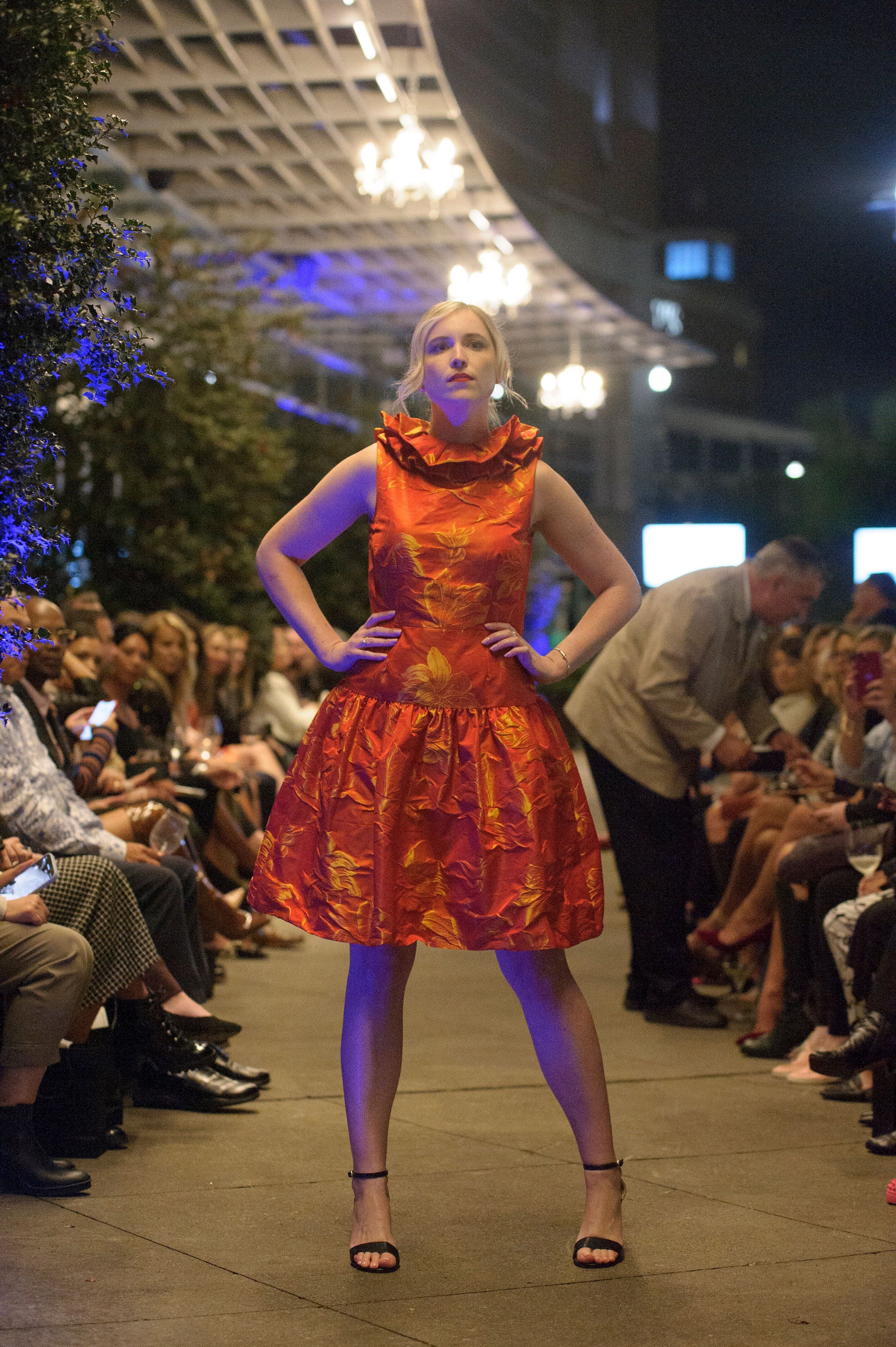 Ruffle Drop gown from Lalla Bee’s 2023 Collection — dramatic couture dress with cascading ruffles for unforgettable style.