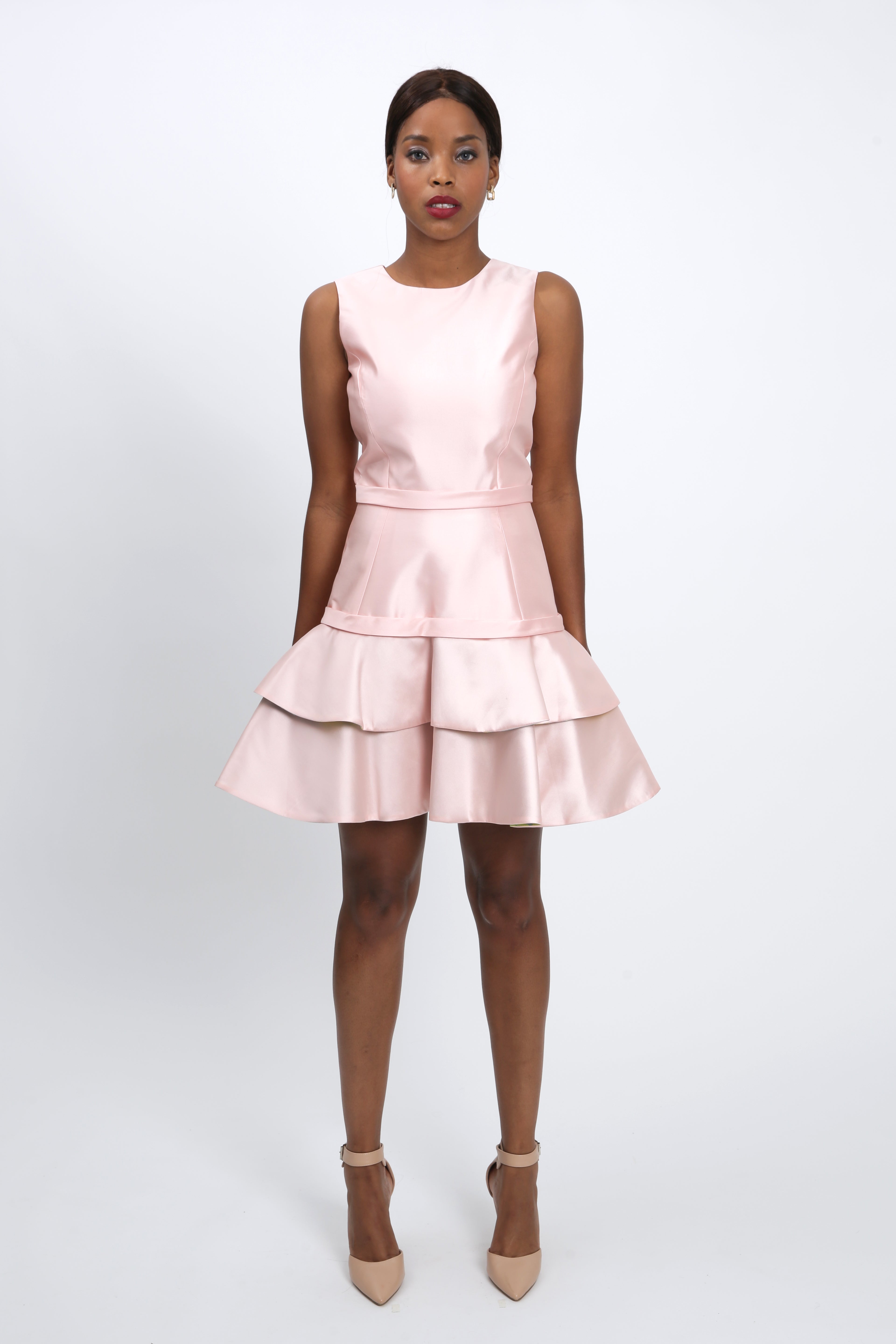 Contraste gown from Lalla Bee’s 2020 Collection — striking two-tone couture evening dress, blending bold style with refined elegance.