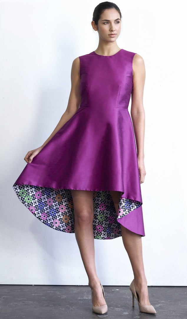 Eli bold designer dress from Lalla Bee's Fall 2016 Collection with Moroccan-inspired prints—available for custom order.
