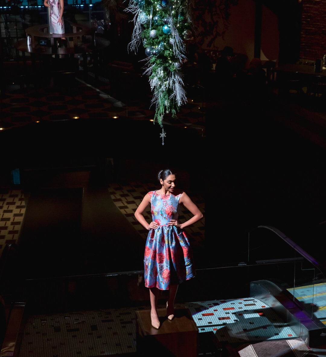 Dama Azul gown from Lalla Bee’s 2022 Liberty Hotel Collection — striking blue couture evening gown for galas and special events.