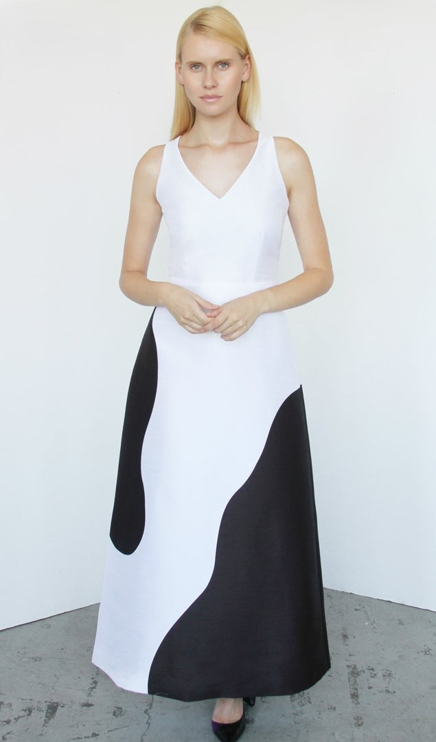 Llanos gown from Lalla Bee’s Spring 2016 Collection — sleek couture gown with timeless appeal for special events.